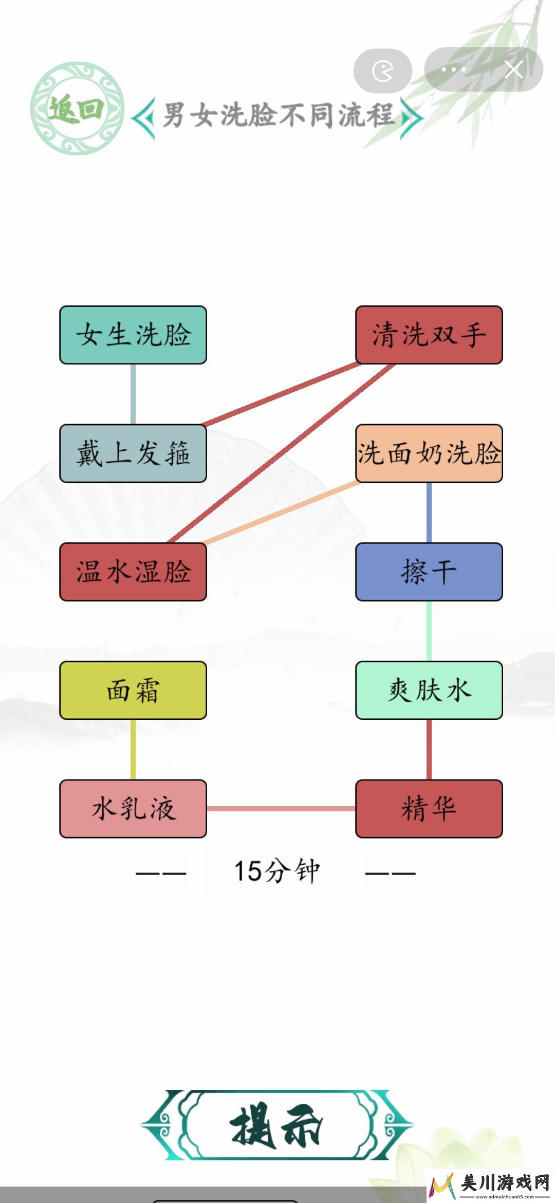 汉字找茬王男女洗脸不同流程攻略